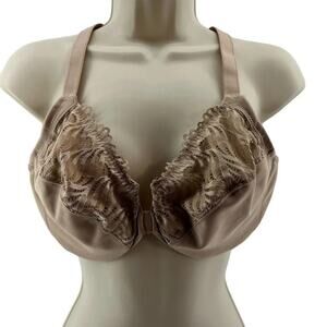 Glamorise Elegance Front Close T-Back Wonderwire Bra 1246 36D Cafe